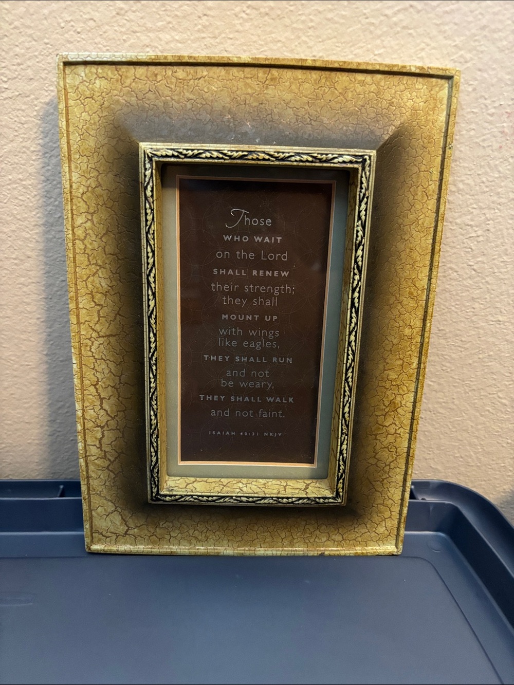 Gold Crackle Picture Frame Wall Accent - Unbranded